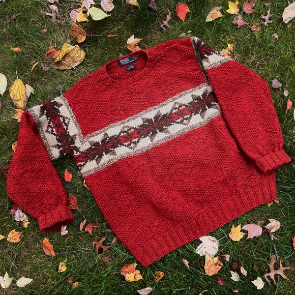 🧶 Vintage Polo by Ralph Lauren hand knit wool sweater - Picture 1 of 3